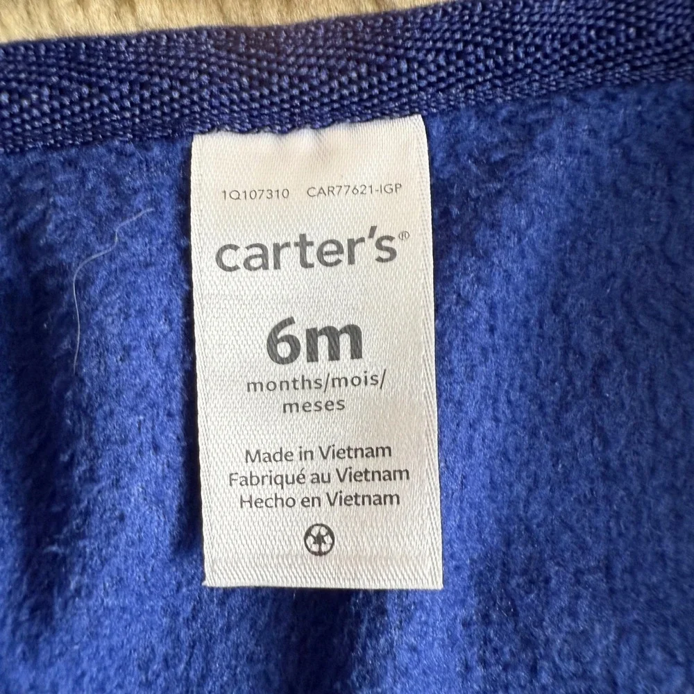 SALE Carters 6m Baby Boys Fleece Vest Winter Fair Isle and‎ Gray Yellow Zip Up